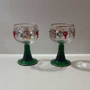 Bockling Roemer Stemmed Glasses with Gold and Red Accents (made in Germany)